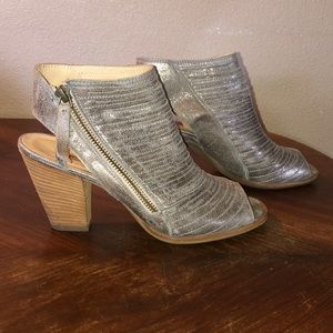 Paul Green Cayanne Metallic Peep Toe Booties Heels